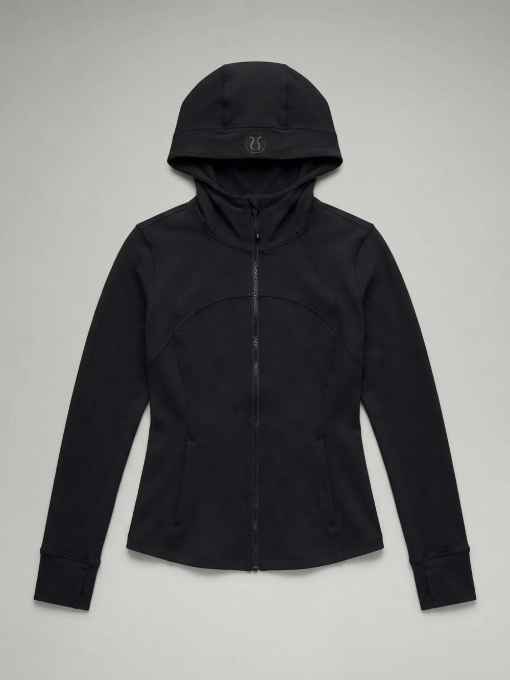 Lululemon Hooded Define Jacket Black Nulu Full Zip Thumbholes Size 4
